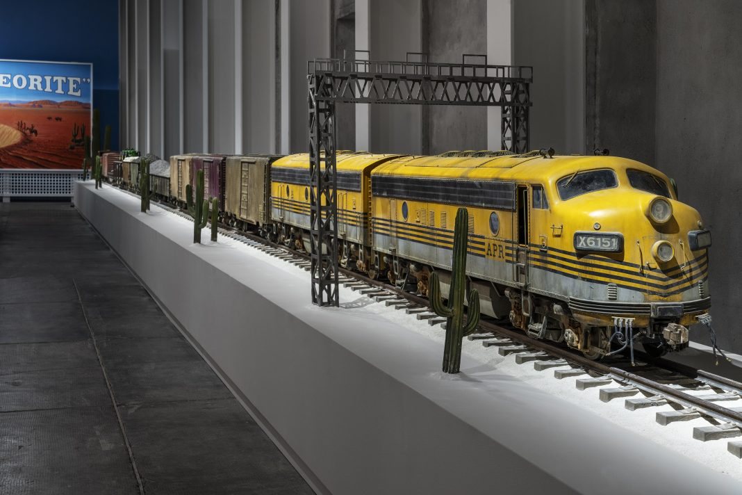 Asteroid City exhibition, Fondazione Prada Milan, town set installation