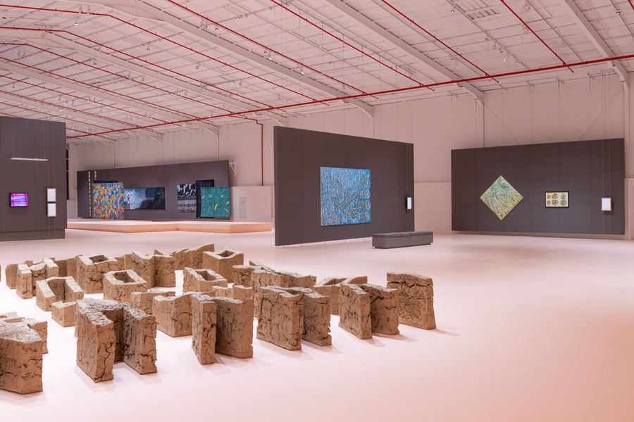 Installation view, works by Pio Abad, Kamala Ibrahim Ishag, and Pacita Abad