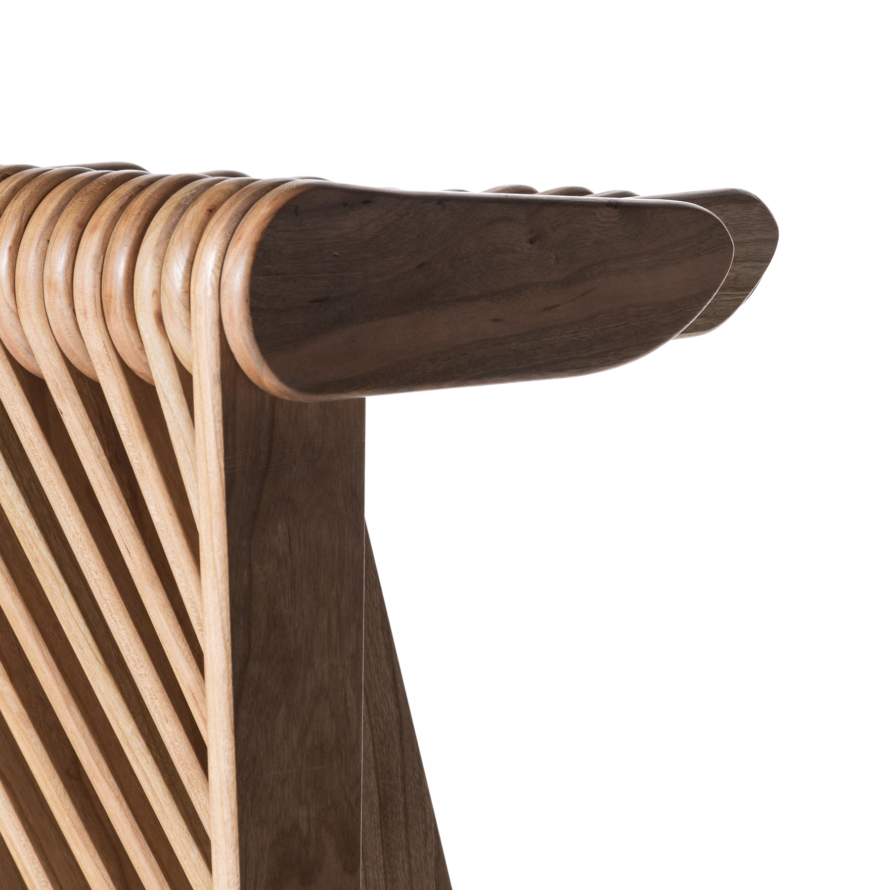 Swish Stool detail, kinetic wooden joinery